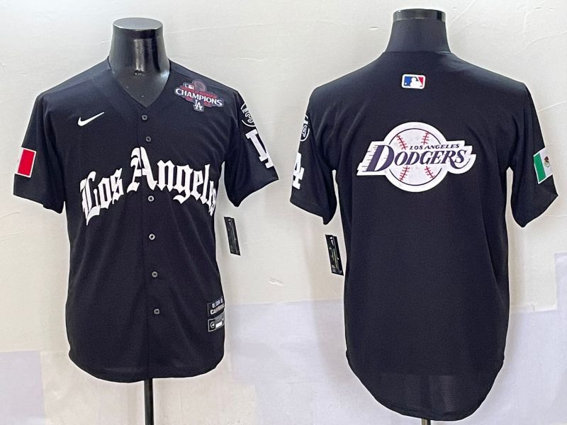 Men Los Angeles Dodgers Blank Black Five generations Joint Name 2025 Nike MLB Jersey style 31